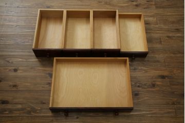 中古　九州民芸家具　和・洋どちらのお部屋にも取り入れやすい!!シックな佇まいが魅力のデスク(片袖デスク、片袖机、ワークデスク、在宅用、在宅ワーク用)(R-079163)