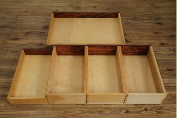 中古　九州民芸家具　和・洋どちらのお部屋にも取り入れやすい!!シックな佇まいが魅力のデスク(片袖デスク、片袖机、ワークデスク、在宅用、在宅ワーク用)(R-079163)