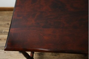中古　九州民芸家具　和・洋どちらのお部屋にも取り入れやすい!!シックな佇まいが魅力のデスク(片袖デスク、片袖机、ワークデスク、在宅用、在宅ワーク用)(R-079163)