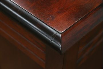 中古　九州民芸家具　和・洋どちらのお部屋にも取り入れやすい!!シックな佇まいが魅力のデスク(片袖デスク、片袖机、ワークデスク、在宅用、在宅ワーク用)(R-079163)