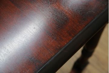 中古　九州民芸家具　和・洋どちらのお部屋にも取り入れやすい!!シックな佇まいが魅力のデスク(片袖デスク、片袖机、ワークデスク、在宅用、在宅ワーク用)(R-079163)