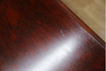 中古　九州民芸家具　和・洋どちらのお部屋にも取り入れやすい!!シックな佇まいが魅力のデスク(片袖デスク、片袖机、ワークデスク、在宅用、在宅ワーク用)(R-079163)