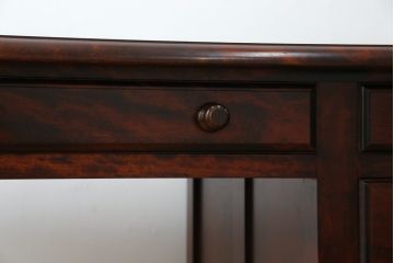 中古　九州民芸家具　和・洋どちらのお部屋にも取り入れやすい!!シックな佇まいが魅力のデスク(片袖デスク、片袖机、ワークデスク、在宅用、在宅ワーク用)(R-079163)
