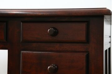 中古　九州民芸家具　和・洋どちらのお部屋にも取り入れやすい!!シックな佇まいが魅力のデスク(片袖デスク、片袖机、ワークデスク、在宅用、在宅ワーク用)(R-079163)