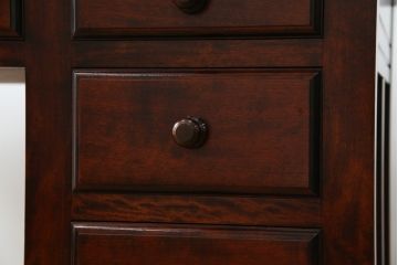 中古　九州民芸家具　和・洋どちらのお部屋にも取り入れやすい!!シックな佇まいが魅力のデスク(片袖デスク、片袖机、ワークデスク、在宅用、在宅ワーク用)(R-079163)