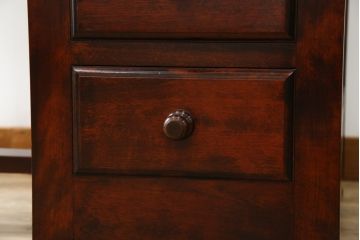 中古　九州民芸家具　和・洋どちらのお部屋にも取り入れやすい!!シックな佇まいが魅力のデスク(片袖デスク、片袖机、ワークデスク、在宅用、在宅ワーク用)(R-079163)