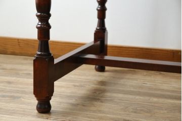 中古　九州民芸家具　和・洋どちらのお部屋にも取り入れやすい!!シックな佇まいが魅力のデスク(片袖デスク、片袖机、ワークデスク、在宅用、在宅ワーク用)(R-079163)