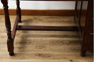 中古　九州民芸家具　和・洋どちらのお部屋にも取り入れやすい!!シックな佇まいが魅力のデスク(片袖デスク、片袖机、ワークデスク、在宅用、在宅ワーク用)(R-079163)
