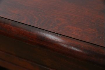 中古　九州民芸家具　和・洋どちらのお部屋にも取り入れやすい!!シックな佇まいが魅力のデスク(片袖デスク、片袖机、ワークデスク、在宅用、在宅ワーク用)(R-079163)
