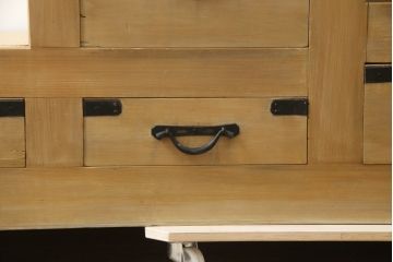 和製アンティーク　和の空間の魅力を高める二段重ね階段箪笥(時代箪笥、収納箪笥、和タンス、引き出し)(R-079164)