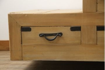 和製アンティーク　和の空間の魅力を高める二段重ね階段箪笥(時代箪笥、収納箪笥、和タンス、引き出し)(R-079164)