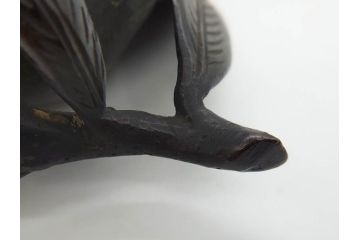 時代物　匠の技が光る古銅水滴2点セット(書道具、唐物?、中国?、中国美術、桃、果物)(R-079170)