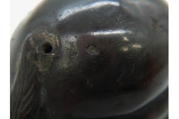 時代物　匠の技が光る古銅水滴2点セット(書道具、唐物?、中国?、中国美術、桃、果物)(R-079170)