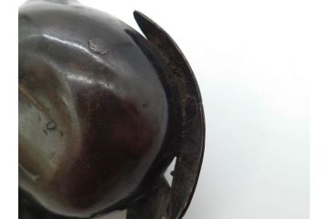時代物　匠の技が光る古銅水滴2点セット(書道具、唐物?、中国?、中国美術、桃、果物)(R-079170)
