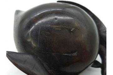 時代物　匠の技が光る古銅水滴2点セット(書道具、唐物?、中国?、中国美術、桃、果物)(R-079170)
