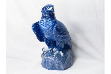 希少　1919年　デンマーク　ROYAL COPENHAGEN(ロイヤルコペンハーゲン)　Vilhelm Theodor Fischer(ヴィルヘルム・テオドール・フィッシャー)　ゴールデンイーグル　高さ 約55cm　雄々しい姿を見事に表現したフィギュリン(鷲、置物、ディスプレイ、陶器、オブジェ、鳥、鷹、北欧)(定価1,575,000円)(R-079171)