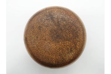 時代物　竹製　木目を生かしたデザインが目を引く碁笥(中国?、唐物?、囲碁)(R-079173)