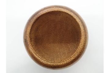 時代物　竹製　木目を生かしたデザインが目を引く碁笥(中国?、唐物?、囲碁)(R-079173)