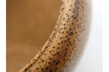 時代物　竹製　木目を生かしたデザインが目を引く碁笥(中国?、唐物?、囲碁)(R-079173)