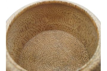 時代物　竹製　木目を生かしたデザインが目を引く碁笥(中国?、唐物?、囲碁)(R-079173)