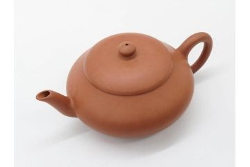 山田常山　朱泥　土の温もりを感じる茶銚(急須、茶注、煎茶道具、茶道具、茶器、和食器、共箱付き)(R-079174)