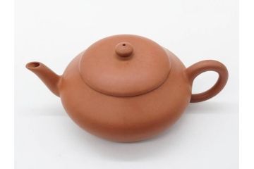 山田常山　朱泥　土の温もりを感じる茶銚(急須、茶注、煎茶道具、茶道具、茶器、和食器、共箱付き)(R-079174)