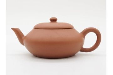 山田常山　朱泥　土の温もりを感じる茶銚(急須、茶注、煎茶道具、茶道具、茶器、和食器、共箱付き)(R-079174)