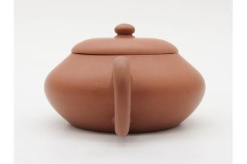 山田常山　朱泥　土の温もりを感じる茶銚(急須、茶注、煎茶道具、茶道具、茶器、和食器、共箱付き)(R-079174)