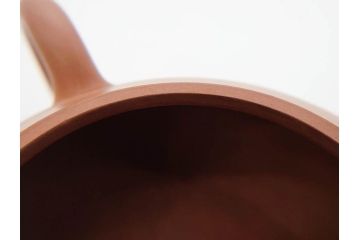 山田常山　朱泥　土の温もりを感じる茶銚(急須、茶注、煎茶道具、茶道具、茶器、和食器、共箱付き)(R-079174)