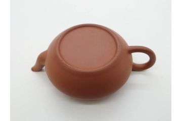 山田常山　朱泥　土の温もりを感じる茶銚(急須、茶注、煎茶道具、茶道具、茶器、和食器、共箱付き)(R-079174)