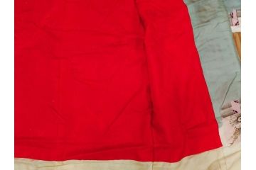 アンティーク　明治〜大正期　正絹　着物(古布、リメイク、衣装、和服、和装、女性、丸に三つ柏、家紋、御簾、几帳、牡丹、菊、扇子、花、シルク、日本、ジャパン、Japanese KIMONO)(R-079177)