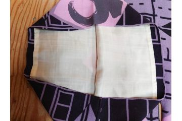 アンティーク　大正〜昭和初期　縮緬　着物(古布、リメイク、いろは文、巴、卍、衣装、和服、和装、シルク、日本、ジャパン、Japanese KIMONO)(R-079182)　