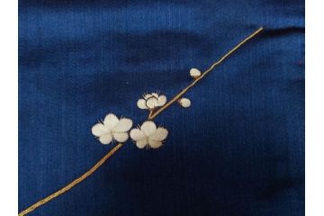 江戸〜明治期　細かな刺繍が美しい掛袱紗(古裂、古布、リメイク、金糸、鶴、ツル、松竹梅、ふくさ、フクサ、帛紗、服紗、房付き)(R-079185)