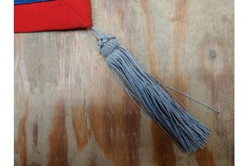 江戸〜明治期　細かな刺繍が美しい掛袱紗(古裂、古布、リメイク、金糸、鶴、ツル、松竹梅、ふくさ、フクサ、帛紗、服紗、房付き)(R-079185)