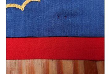 江戸〜明治期　細かな刺繍が美しい掛袱紗(古裂、古布、リメイク、金糸、鶴、ツル、松竹梅、ふくさ、フクサ、帛紗、服紗、房付き)(R-079185)