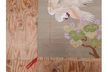 明治〜大正期　正絹　様々な縁起の良いデザインが楽しめる掛袱紗4点セット(古布、リメイク、金糸、刺繍、七福神、宝船、鶴、ツル、カメ、亀、桐、鳳凰、高砂、古裂、服紗、フクサ、ふくさ、帛紗、房付き)(R-079187)