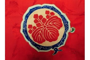 明治〜大正期　正絹　様々な縁起の良いデザインが楽しめる掛袱紗4点セット(古布、リメイク、金糸、刺繍、七福神、宝船、鶴、ツル、カメ、亀、桐、鳳凰、高砂、古裂、服紗、フクサ、ふくさ、帛紗、房付き)(R-079187)