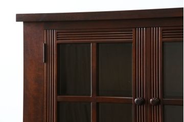 中古　美品　松本民芸家具　お洒落な空間づくりに活躍するクラシックなA型ワインボード(ワインラック、キャビネット、収納棚、戸棚、食器棚、カップボード)(定価約65万円)(R-079189)