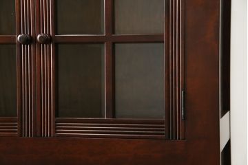 中古　美品　松本民芸家具　お洒落な空間づくりに活躍するクラシックなA型ワインボード(ワインラック、キャビネット、収納棚、戸棚、食器棚、カップボード)(定価約65万円)(R-079189)