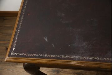中古　スペイン製　バロッサバレンティ(VARO,S.A. VALENTI)　優雅なフォルムが美しい引き出し付きダイニングテーブル(食卓、4人掛け、6人掛け)(R-079193)