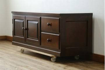 中古　美品　松本民芸家具　和洋どちらのお部屋にも取り入れやすいローボード　(R-079194)