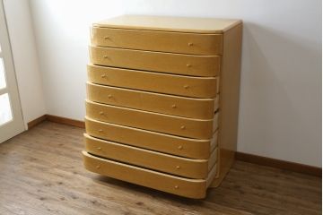 中古　美品!!　最高級!!　松創(MATSUSO・マツソウ)　バーズアイメープル　シンプルで洗練された佇まいが魅力的なチェスト(引き出し)(定価約120万円)(R-079196)