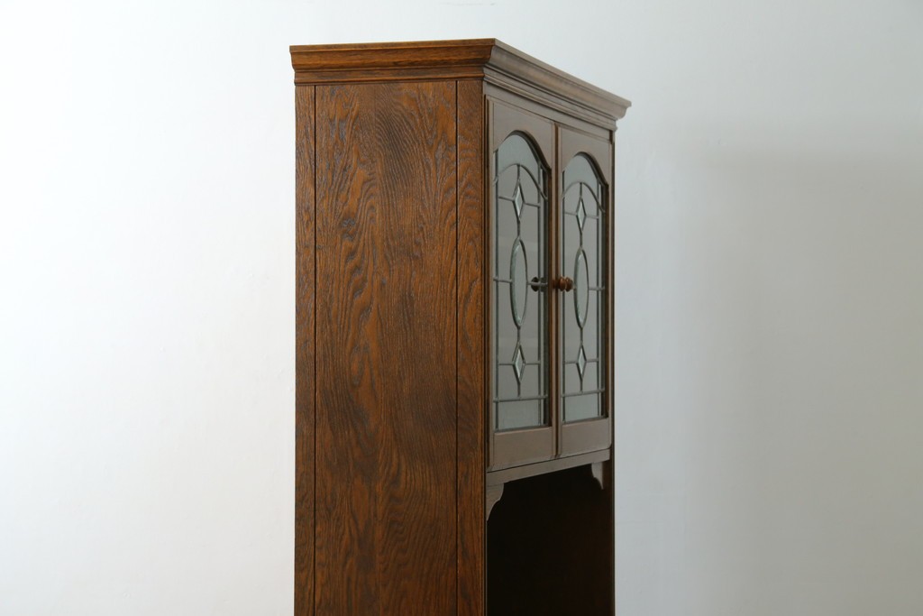 中古　三越家具　COUNTRY HOUSE(カントリーハウス)　Brugge(ブルージュ)　プロパティ　ステンドグラスが上品なキャビネット　(R-079201)
