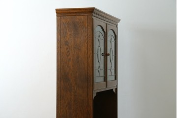 中古　三越家具　COUNTRY HOUSE(カントリーハウス)　Brugge(ブルージュ)　プロパティ　ステンドグラスが上品なキャビネット　(R-079201)