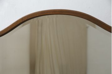 中古　三越家具(現カントリーハウス)　Brugge(ブルージュ)　オーク材　クラシカルな雰囲気漂うドレッサーとチェアのセット(化粧台、鏡台、ミラー、イス、椅子)(R-079202)