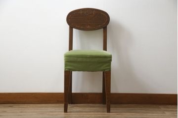 中古　三越家具(現カントリーハウス)　Brugge(ブルージュ)　オーク材　クラシカルな雰囲気漂うドレッサーとチェアのセット(化粧台、鏡台、ミラー、イス、椅子)(R-079202)