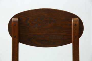 中古　三越家具(現カントリーハウス)　Brugge(ブルージュ)　オーク材　クラシカルな雰囲気漂うドレッサーとチェアのセット(化粧台、鏡台、ミラー、イス、椅子)(R-079202)