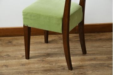 中古　三越家具(現カントリーハウス)　Brugge(ブルージュ)　オーク材　クラシカルな雰囲気漂うドレッサーとチェアのセット(化粧台、鏡台、ミラー、イス、椅子)(R-079202)