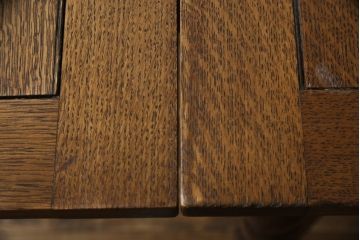 イギリスアンティーク　良品　オーク材　上品なツイストレッグが魅力的なドローリーフテーブル(ダイニングテーブル、エクステンションテーブル、4人掛け、6人掛け、食卓、英国)(R-079208)