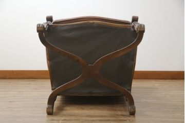 イギリスアンティーク　本革(レザー)　クラシカルな上品さと格好良さを併せ持つウイングバックチェア(アームチェア、サロンチェア、ハイバックチェア、椅子、イス、英国)(R-079210)